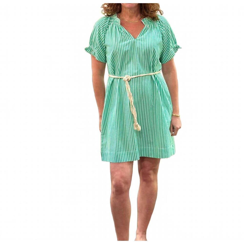 NEW VOYAGEUR BY MERSEA currier mini dress in green